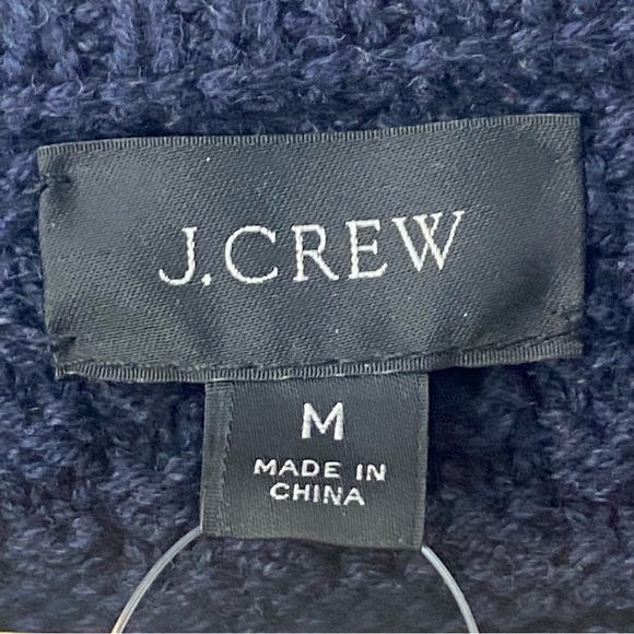 J Crew Men’s Guernsy Stitch Navy Blue Heavy Cotton Crewneck Sweater Size XS NWT - Picture 5 of 10